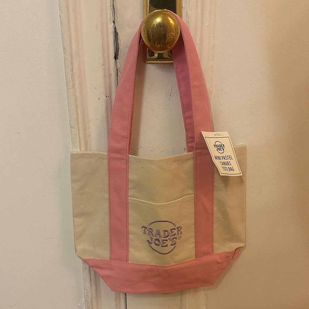 Trader Joe’s mini pastel tote bag